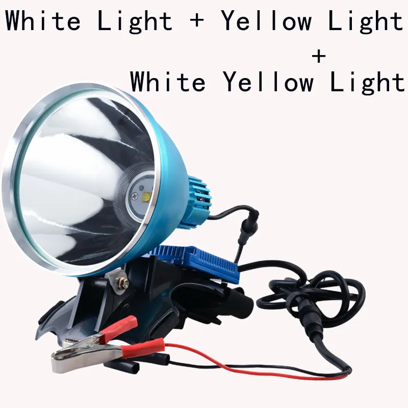 Three-light source LED headlight 12V aluminum alloy fishing light super bright headlight hunting light