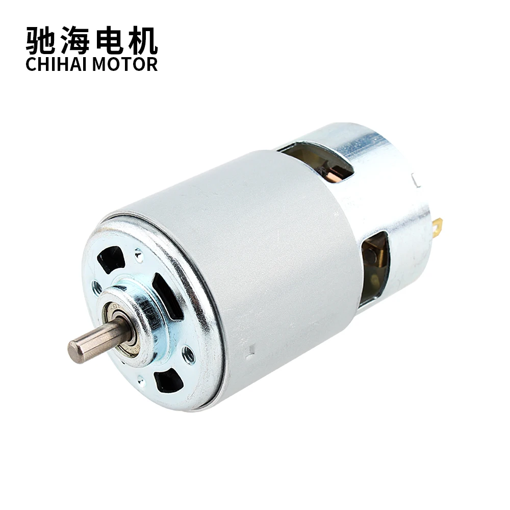 Двигатель ChiHai CHR-S775 12 В постоянного тока, 4100 об/мин, 24 В, 8300 об/мин, двойной шарикоподшипник, большой крутящий момент, малошумный двигатель постоянного тока
