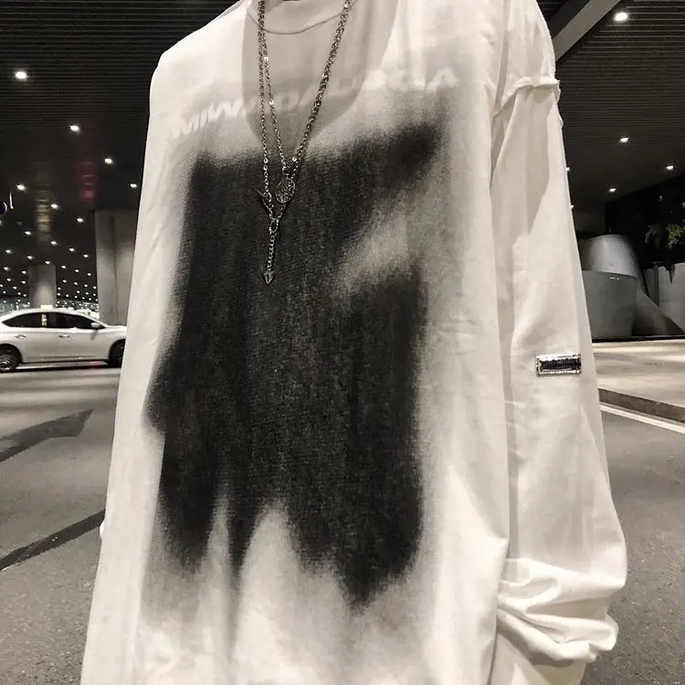 

White Loose Hip Hop Hoodie Streetwear Men High Street Sweatshirt Fashion Tops Casual Funny Spring Autumn Harajuku Punk Hoodies