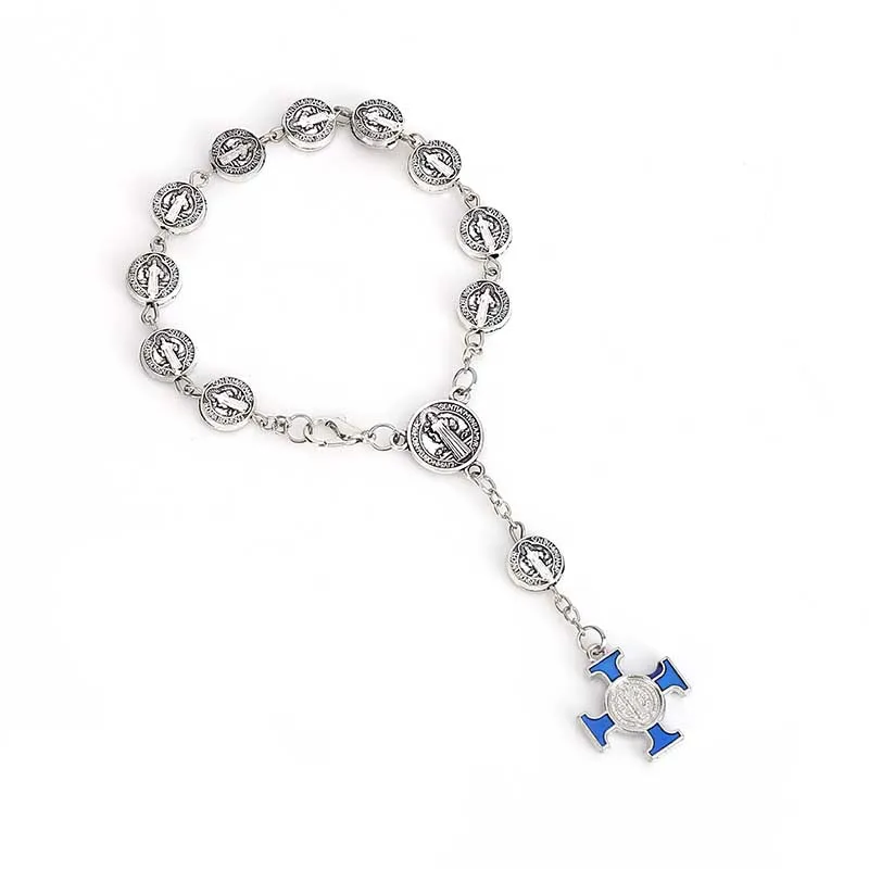 Браслет с крестом Бенедикта браслет христианскими четками и священным