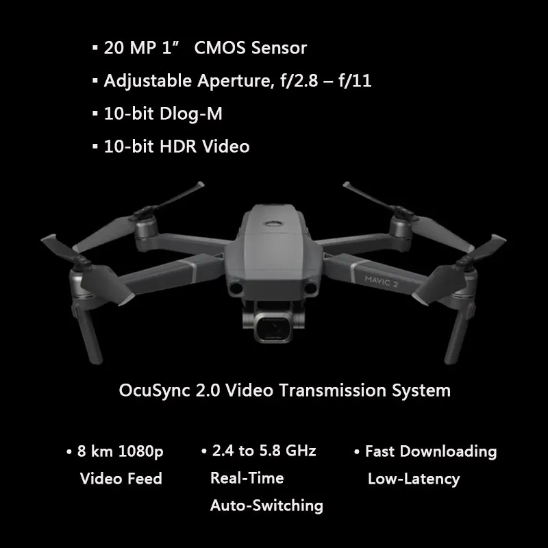 DJI Mavic 2 Pro(DJI Smart контроллер) Hasselblad камера " CMOS сенсор Регулируемая Диафрагма гиперлапс Ультра-яркий экран