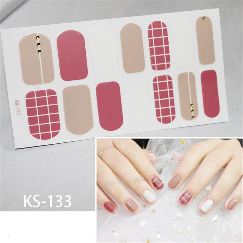 14 стикеров в полоску модный тренд для дизайна ногтей обертывание лак стильные