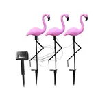 3 шт. светодиодный Фламинго Водонепроницаемый газонное освещение на солнечной светильник на открытом воздухе украшения сада светильник сада с ландшафтный светильник s