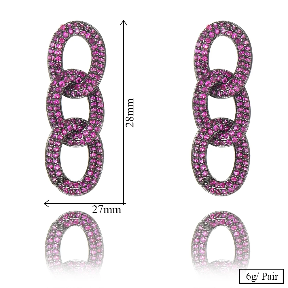 

SORAMOORE 28mm Luxury Circle Cross Dangle Earrings Trendy Cubic Zircon Wedding Engagement Party Indian gold earrings for women