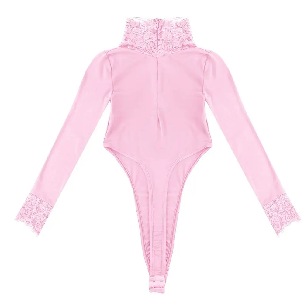 Женские кружевные стринги на молнии трико боди водолазка Цельный сексуальный