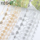 Цепочка для самостоятельного изготовления ювелирных изделий YEGUI C246, позолоченная, 18k, медь, родий, подвески, цепочка в форме сердца, браслет, ожерелье, 1 млот