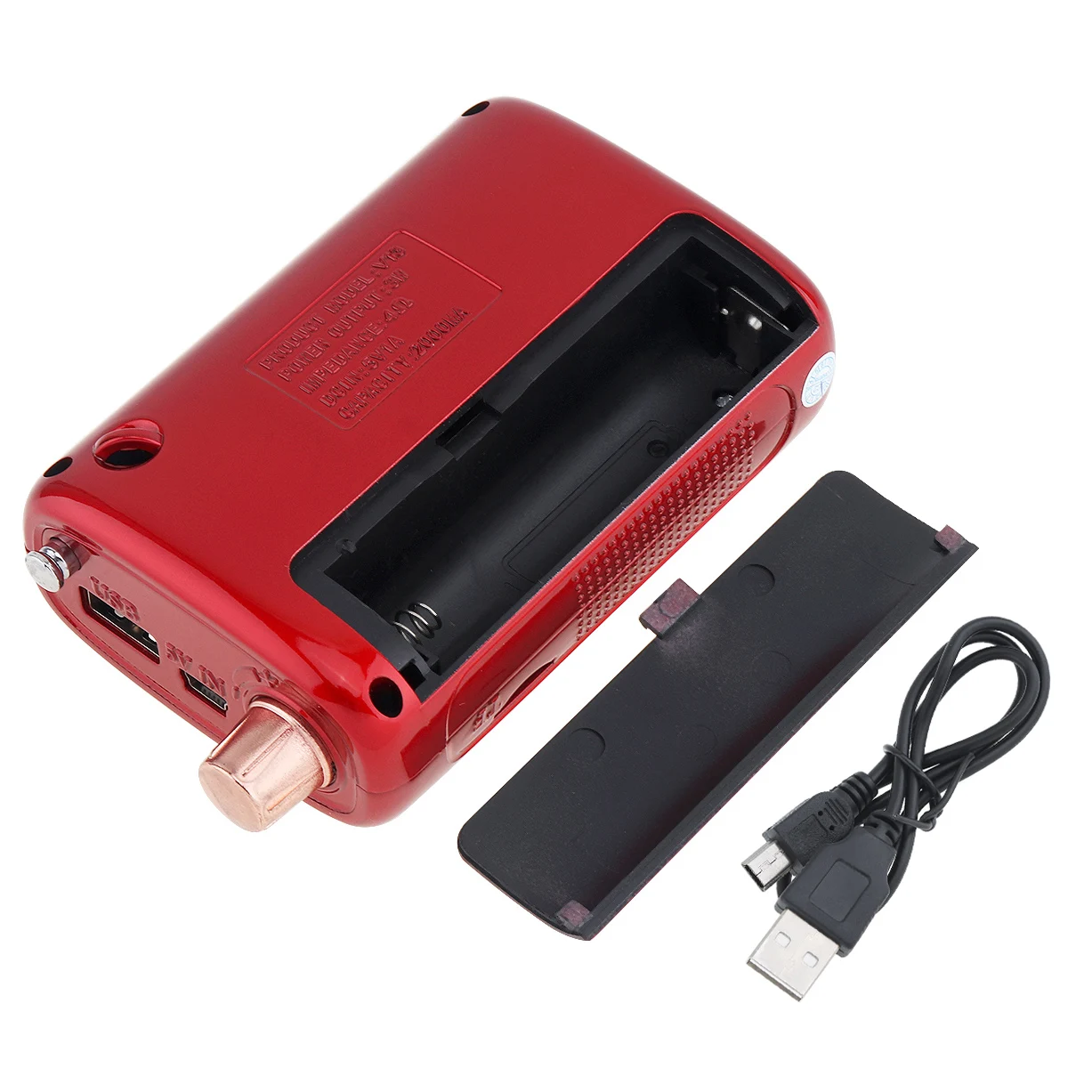 

1 Pc E55 Portable Plastic Red Radio Mini Audio Card Speaker FM Radio with 3.5mm Headphone Jack Fit for Home /Outdoor