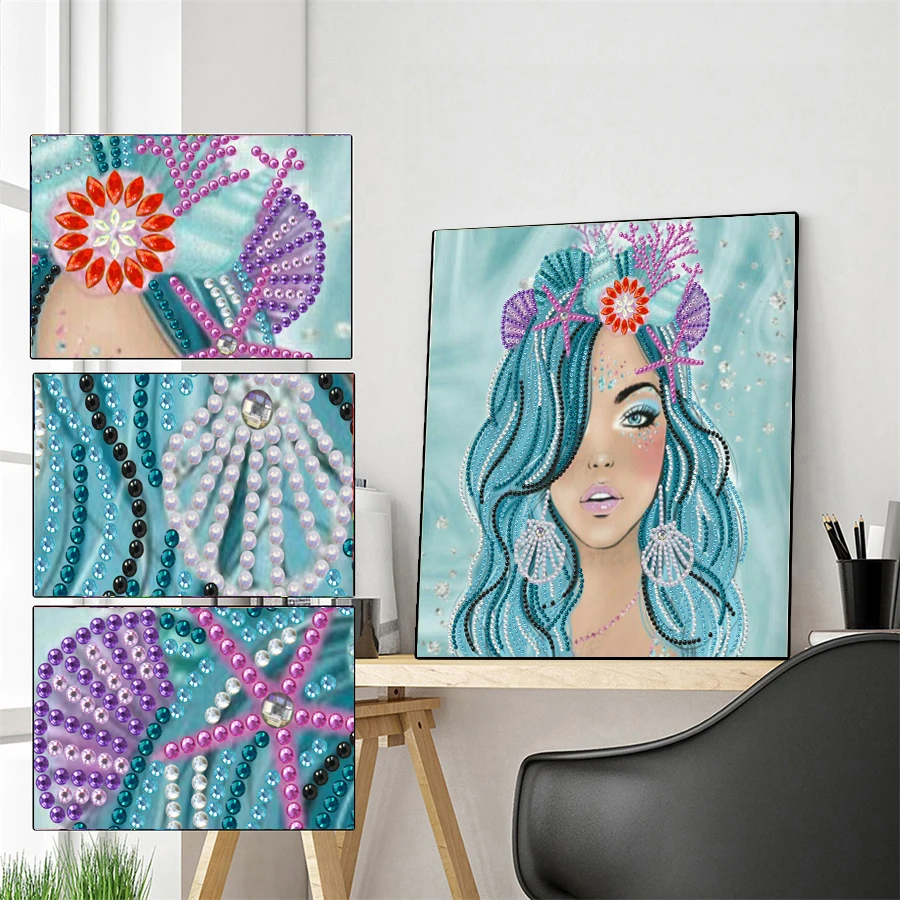 

5D DIY Diamond Painting Special Shaped Diamond Cartoon girl Combination Adult Diamond Embroidery Home Decoration Crafts Gift
