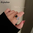 Кольцо женское, серебристое, 2021 пробы, 925 пробы, корейский, геометрической формы