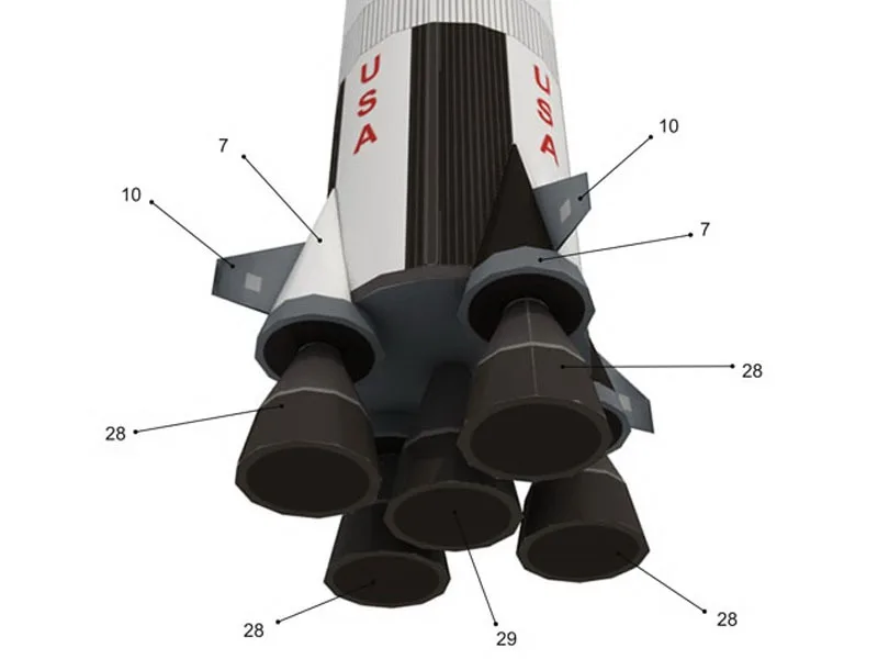3D карточка для запуска автомобиля Saturn 5 1:300 набор сборки строительные игрушки
