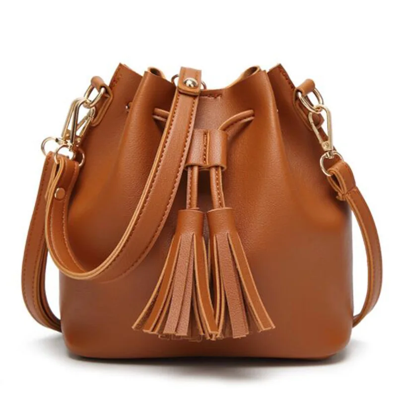 

Fashion Bucket Shoulder Bags for Women 2020 Drawstring Crossbody Bag Female Messenger Bags Ladies Pu Leather Handbag Sac Femme