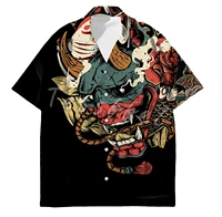 tessffel samurai japan tattoo 3d print men%e2%80%99s hawaiian shirts beach shirt fashion summer harajuku casual oversize streetwear s4