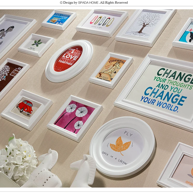 Самые разные цвета 16 шт. деревянная рамка для фотографий набор средиземноморский