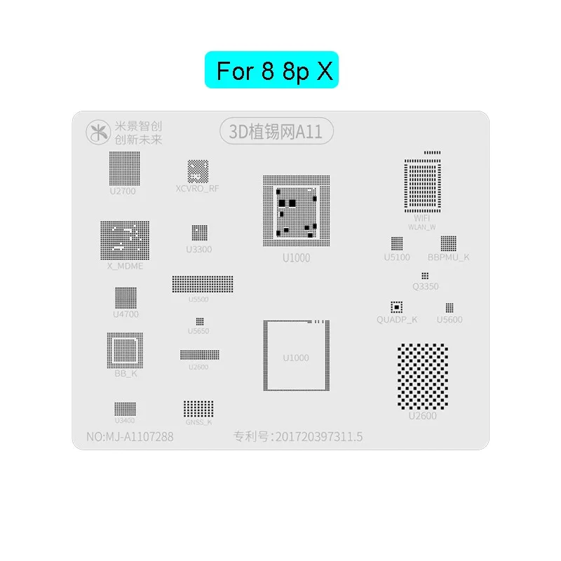 Трафарет MJ 3D BGA для реболлинга трафарет iPhone A8 A9 A10 A11 A12 A13 6 11Pro Max посадки|Детали
