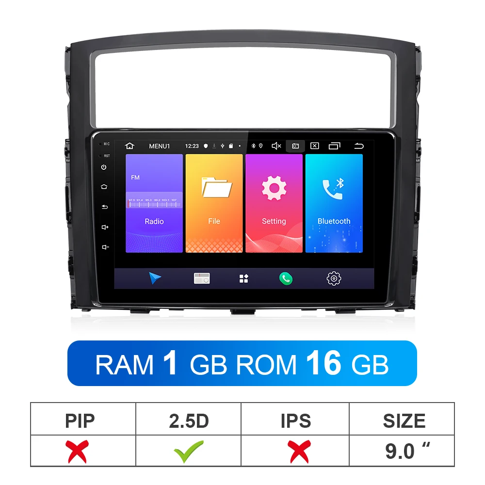 ISUDAR Автомагнитола для MITSUBISHI/PAJERO 2 din Android 9 Авторадио Мультимедиа gps ram 2GB rom 32GB USB DVR AHD камера ips экран - Цвет: RAM 1GB ROM 16GB
