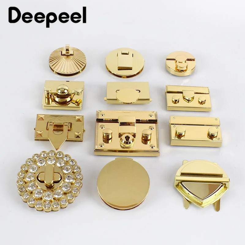 

2pcs Deepeel Metal Wallet Clasp Turn Twist Lock Spring Buckle for DIY Handbag Bags Purse Hardware Closure Bag Parts Accessories