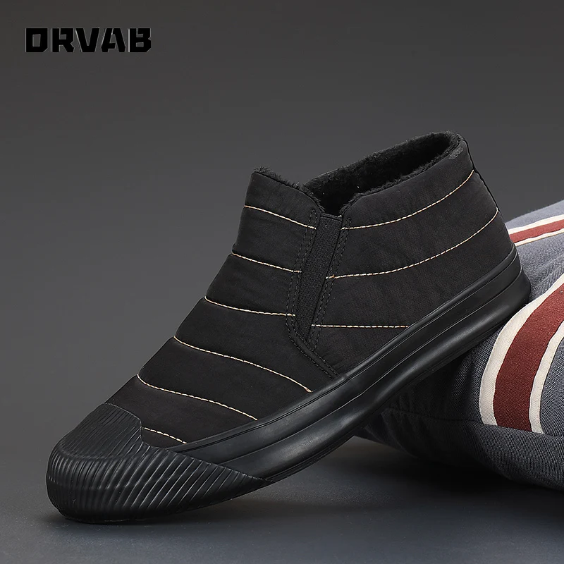 

Мужская парусиновая обувь; Модные теплые зимние ботинки; Мужские зимние ботинки без застежки; Легкая мягкая удобная мужская обувь; Хлопковы...