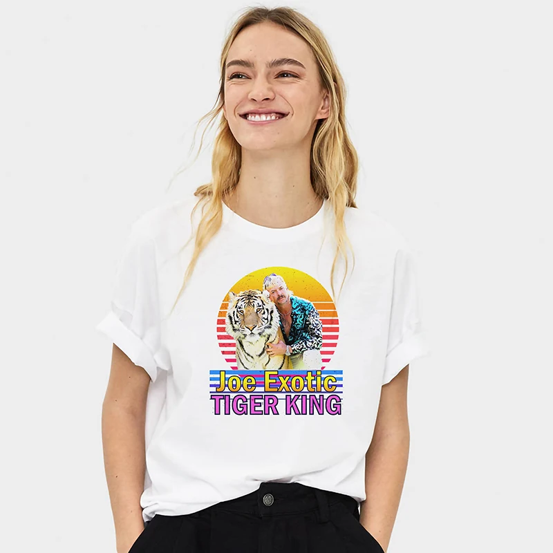 Joe Exotic T Shirt Tiger King Women tshirt Artwork Printed Tee shirt poster 100% cotton top | Женская одежда