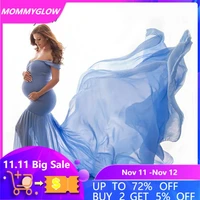 pregnant dress new maternity photography props for shooting photo pregnancy clothes cottonchiffon off shoulder half circle gown