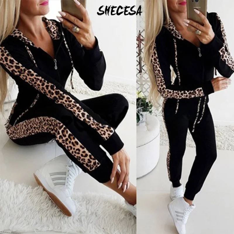 

Streetwear 2 Piece Set Women Outfits Matching Sets Hoodies Leggings Women Sweatsuit Ladies Lace-up sports suit Tracksuit Female