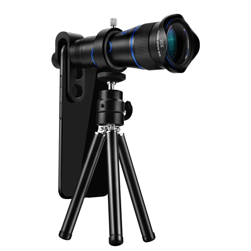 

22X Zoom Lens Phone Camera Lens HD Monocular Telescope Portable Stand Tripod Bird Watching Telescope for Smartphone