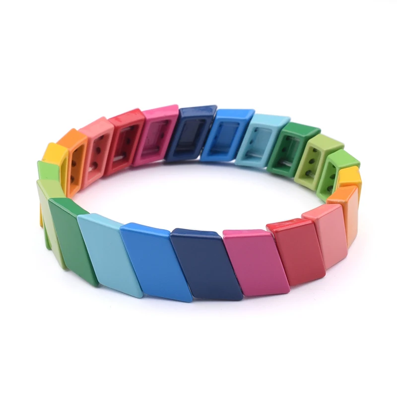 Браслет из радужного гематита металлическая квадратная сотовая стога браслет