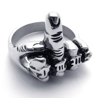 rock style ring trend jewelry vertical middle finger pattern ring for men