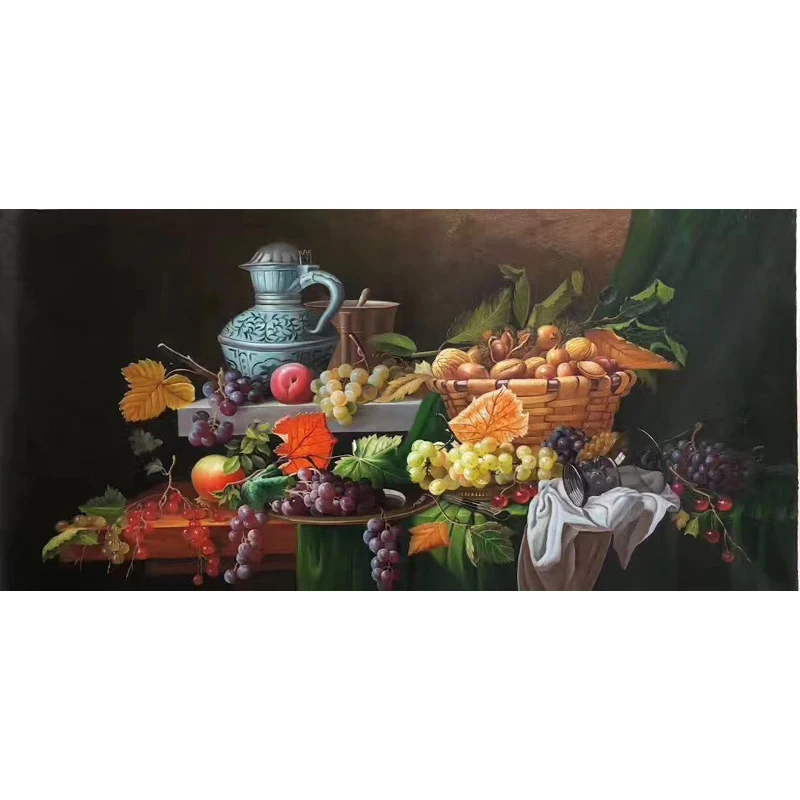 

KOWELL 100%Handpainted Realistic Classic Fruit Oil Painting On Canvas Art Gift Home Decor Living Room Wall Art Frameless Picture