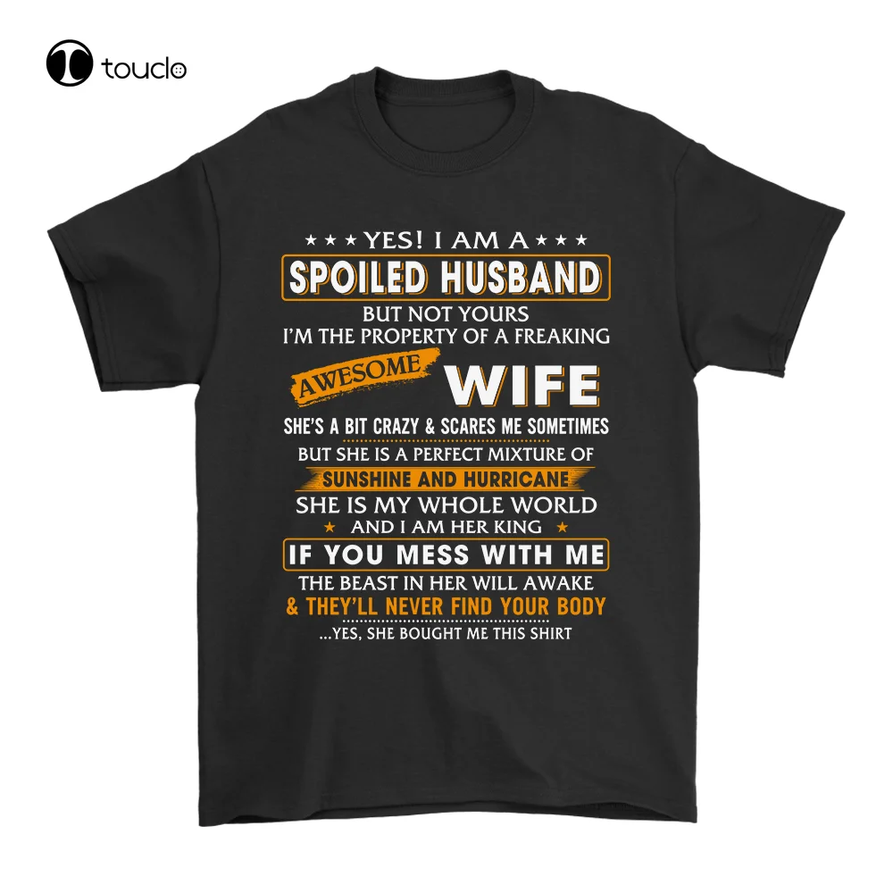 

Подарок моему мужу-да, я испорченный муж прекрасной жены, забавная футболка, футболка унисекс