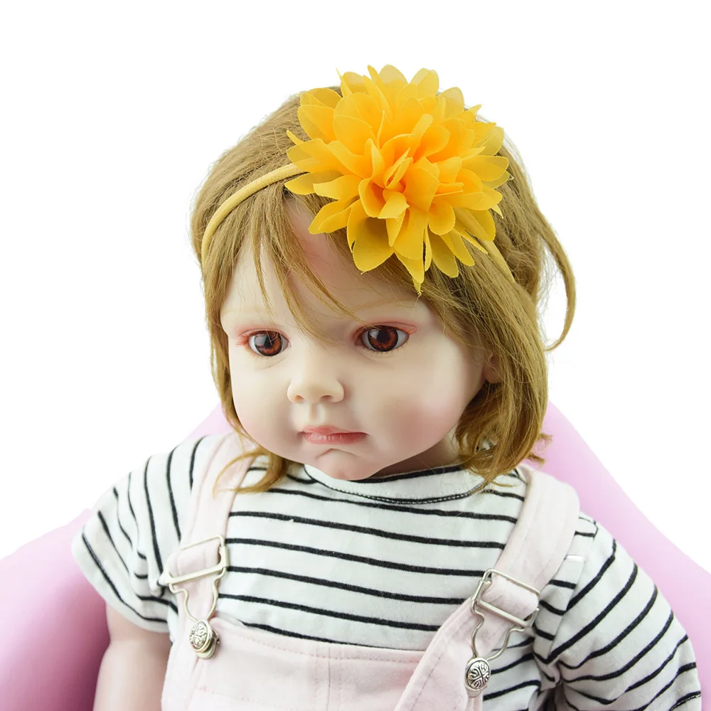 

Toddler Solid Color Chiffon Flowers Nylon Hairband Cute Handmade Floral Elastic Headband Sweet Kids Hair Accessories Photo Props