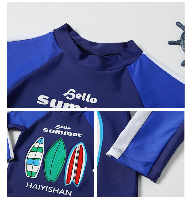 Rashguard/комплект из двух предметов для мальчиков, UPF50, с длинным рукавом для плавания, костюм для мальчиков, купальный костюм, детская защита от ультрафиолета, детский купальник