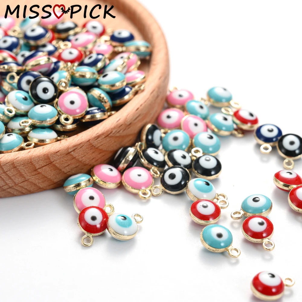 10 шт. разноцветные эмалевые подвески из сплава сглаза для изготовления ювелирных