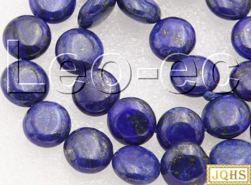 

AAA 12mm Coin Blue Lapis Lazuli Stone Loose Beads For Jewelry Making Strand 15" V1457