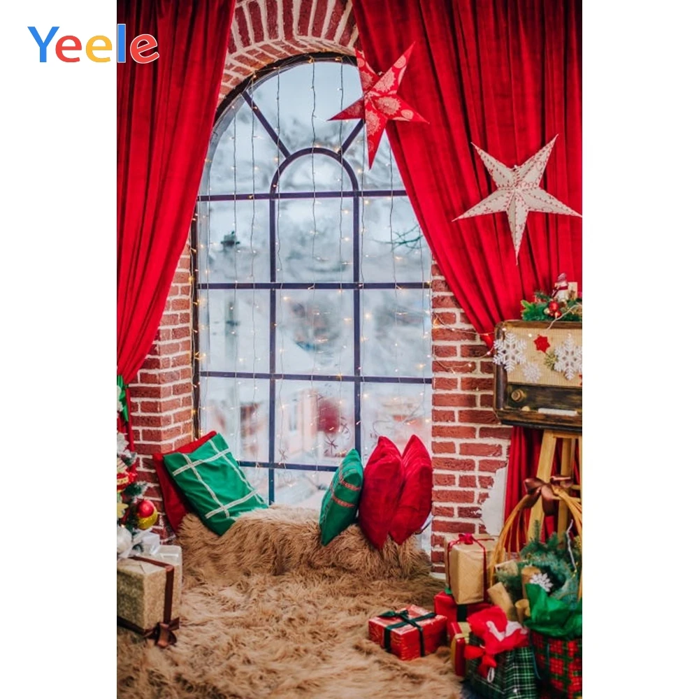 Yeele Рождественская елка подарок окно звезда Новорожденный ребенок фон на день