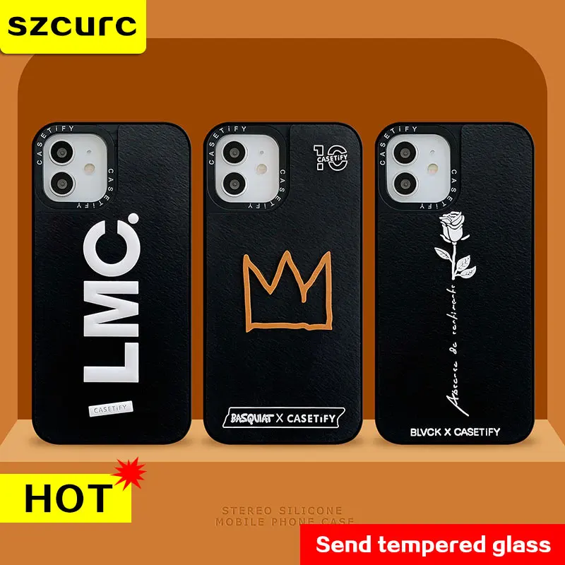 SZCURC-funda para iPhone 13 pro max, carcasa tridimensional con corona, letra a, flor, transparente, suave, 12ProMax