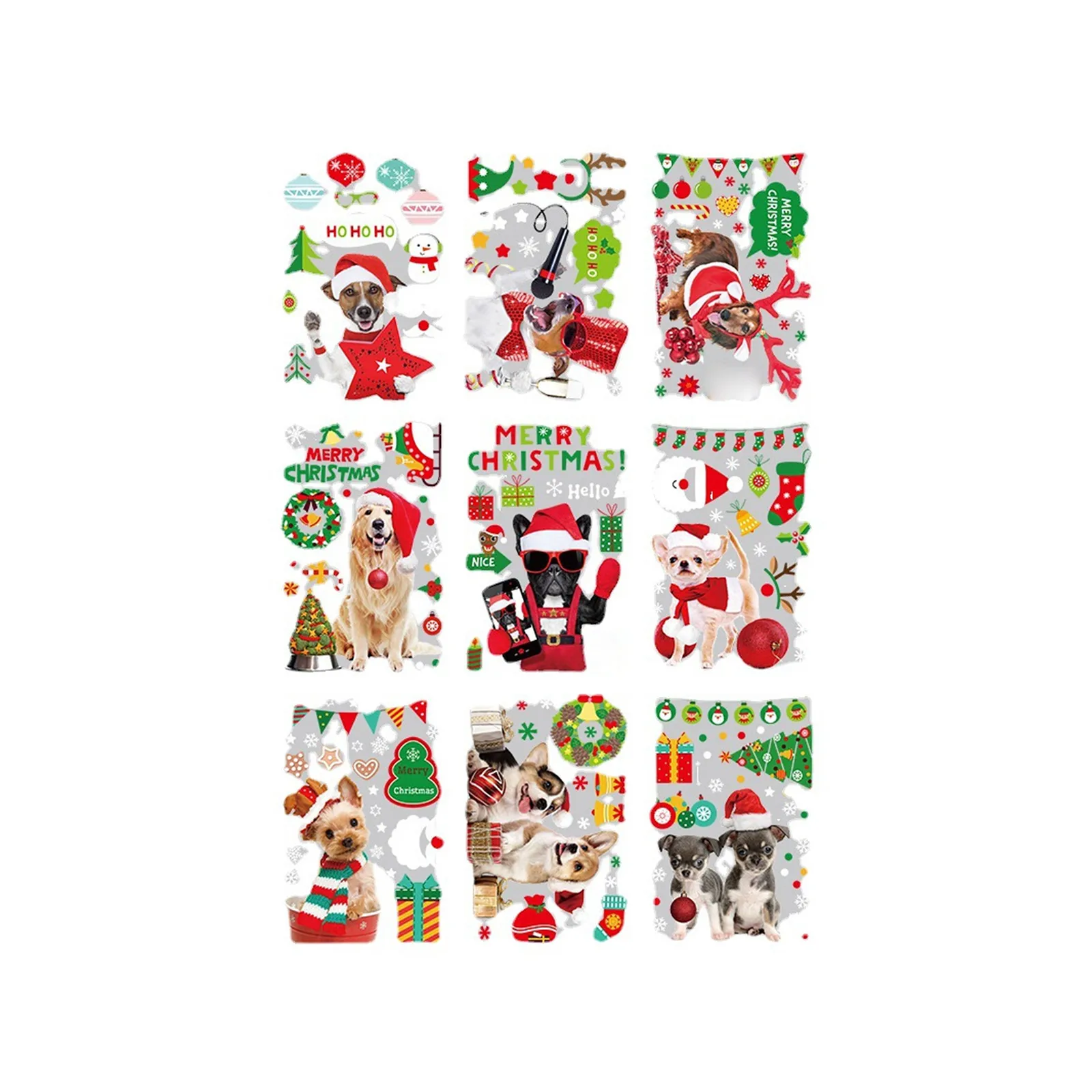 9 шт. Двухсторонние цветные рождественские настенные наклейки для спальни