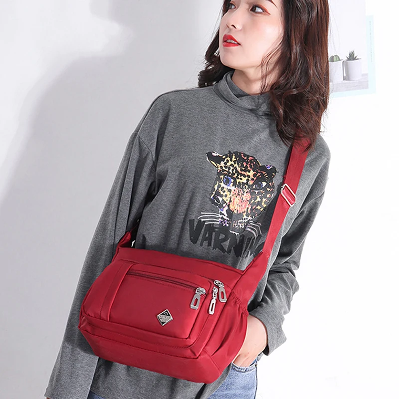 

New Fashion Women Nylon Zipper Messenger Single Shoulder Satchels Crossbody Bag High Quality Waterproof Bags