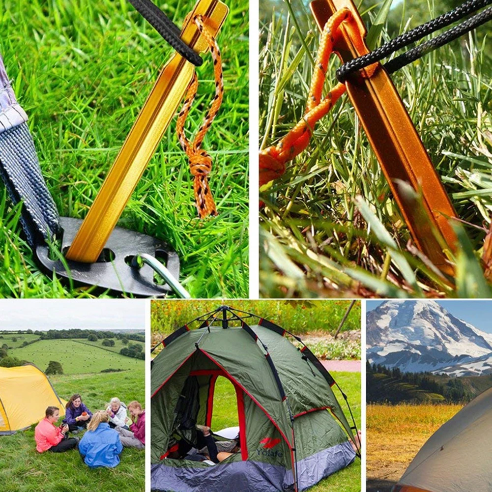 

Outdoor Camping Hiking Tent Pegs Awning Canopy Wind Rope Ground Nail Set