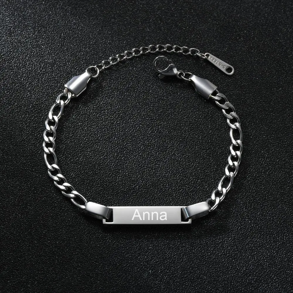ELSEMODE персонализированные гравировка имени даты Регулируемый Браслеты