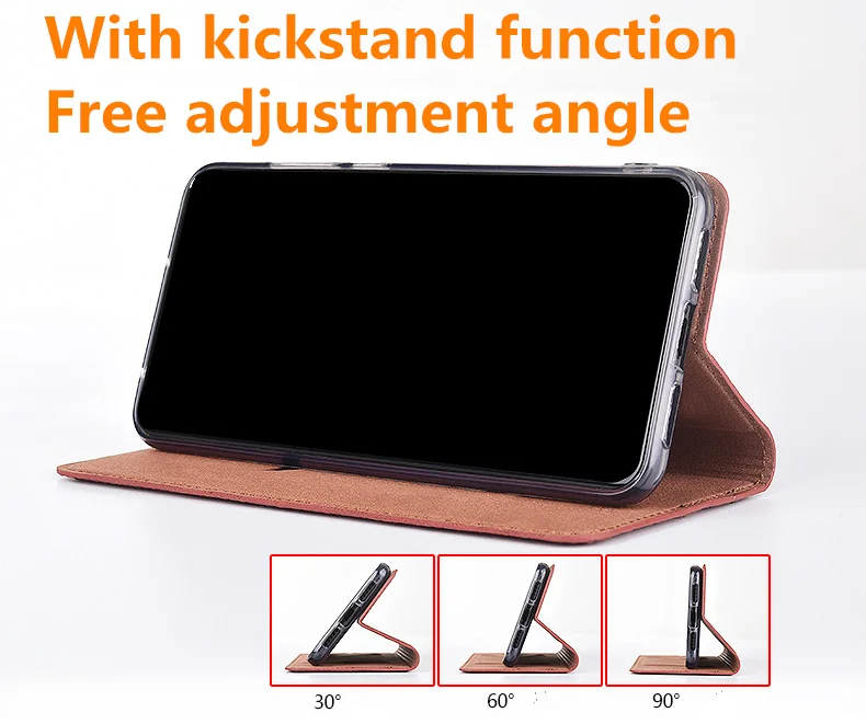 Магнитный чехол для телефона из натуральной кожи Asus ZenFone Max Pro M2 ZB631KL/Zenfone M1 ZB602KL