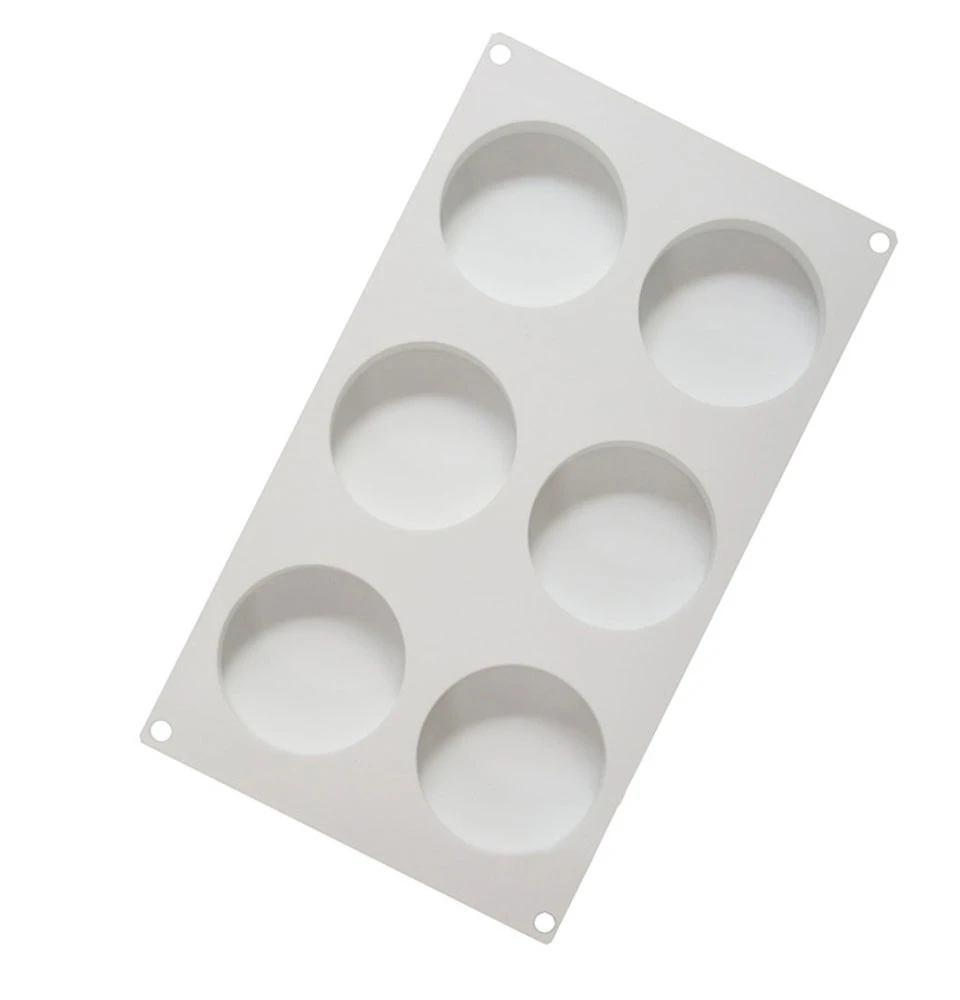 Силиконовая форма для торта плоская цилиндрическая с 6 отверстиями украшения
