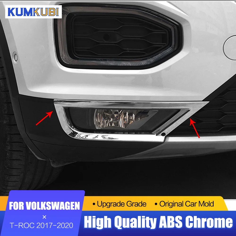 

KUMIKUBI подходит для Volkswagen T-Roc 2017 2018 2019 2020 экстерьер автомобиля передняя противотуманная фара рамка крышка головки крышка противотуманной фар...