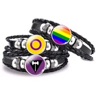 RainbowFlag Радужный Флаг, лесбийские геи, гордость, панк кожаный браслет, бисексулы, трансгендер, гордость, браслет для мужчин и женщин, подарки, оптовая продажа