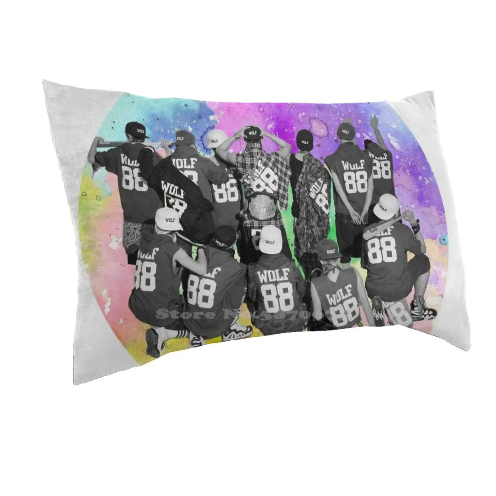 Наволочка для подушки Exo Wolf с принтом наволочка Kpop Xiumin Suho Sehun Chanyeol Chen Kai Lay Baekhyun Luhan Do