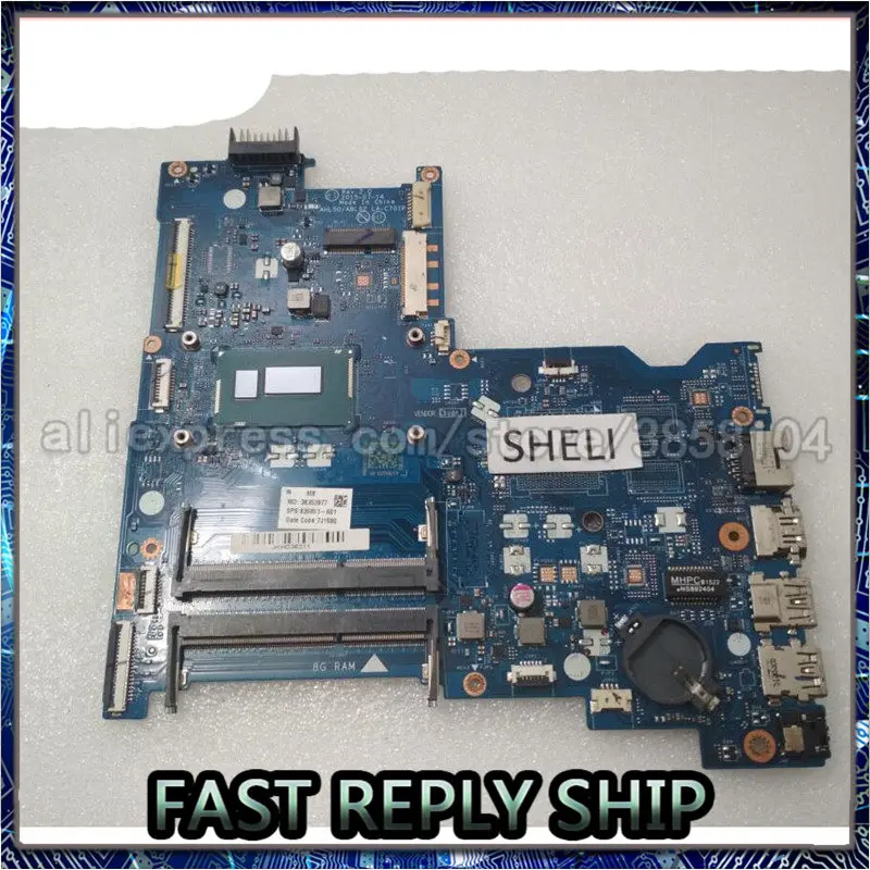 SHELI для HP 15-AC материнская плата портативного компьютера с I3-4005U Процессор AHL50/ABL52
