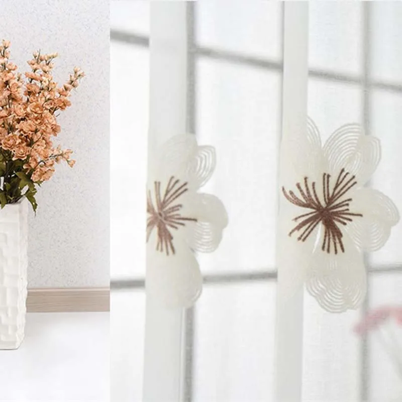 Тюлевые шторы с вышивкой занавески для гостиной спальни на окна синими и белыми