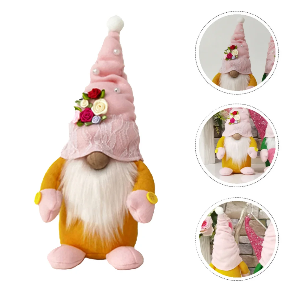 

1pc Adorable Gnome Doll Faceless Doll Decor Home Ornament (Yellow)