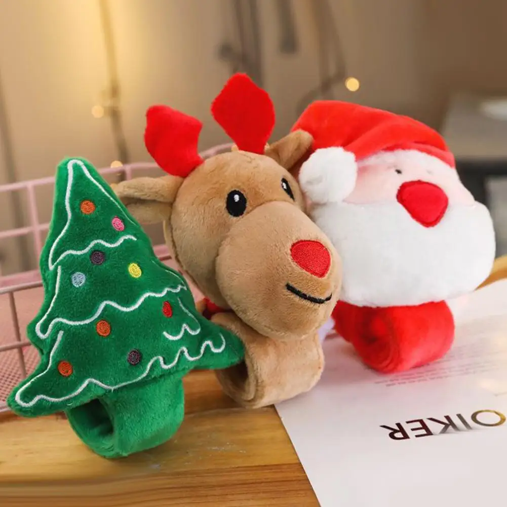 Рождественский олень Санты дерево форма ПЭТ круг браслет вечерние подарок для