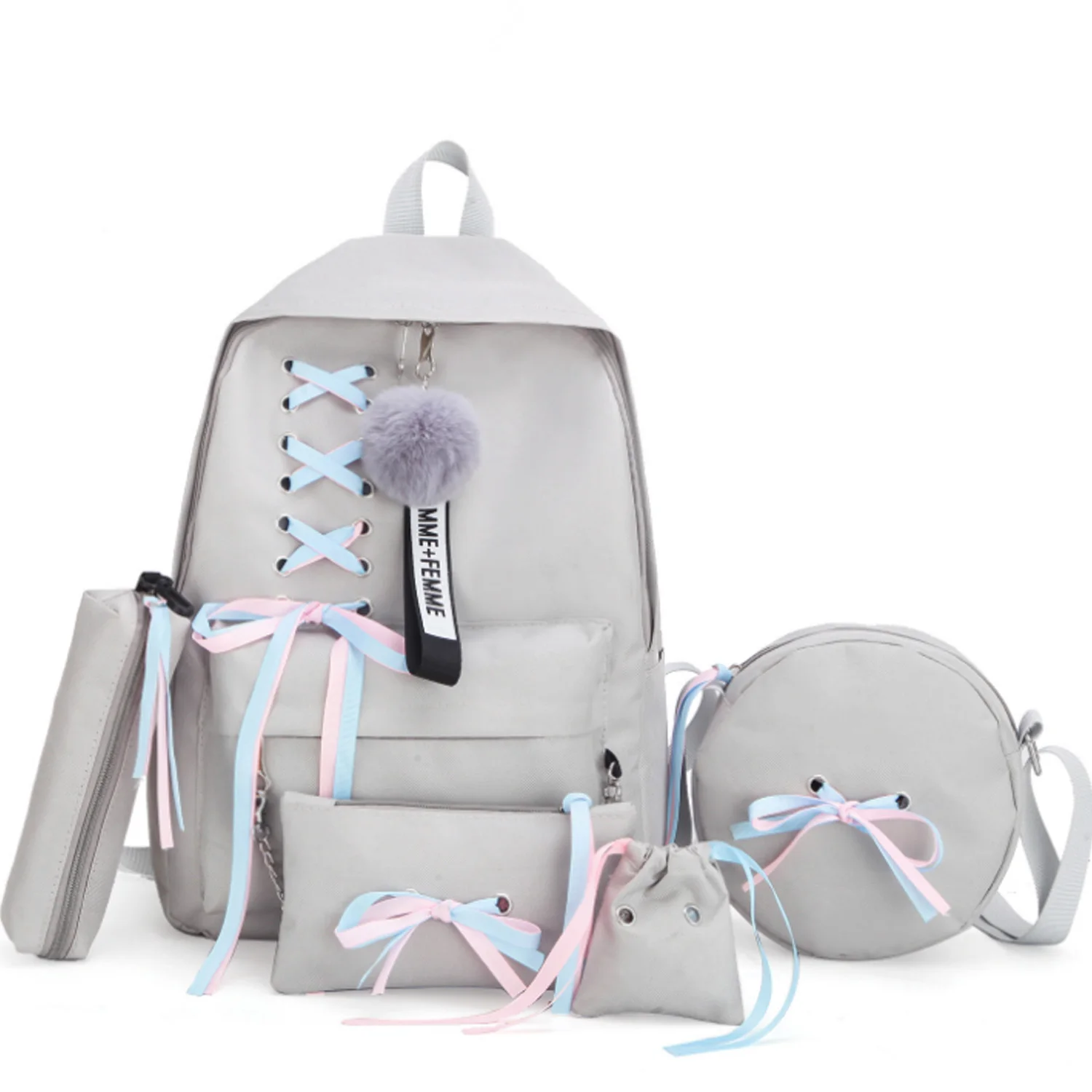 Модная Холщовая Сумка для девочек индивидуальный комплект из пяти предметов