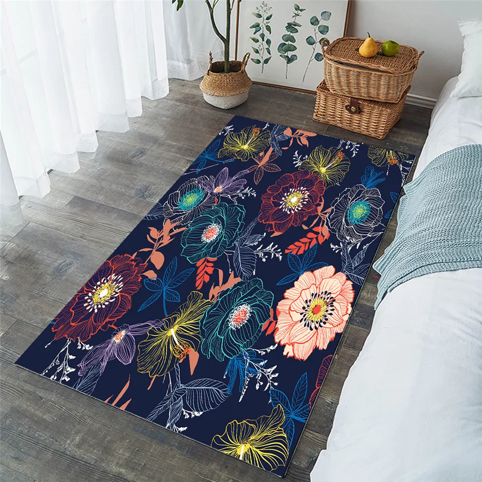 Новинка 2020 большие коврики с цветами для спальни акварельный художественный